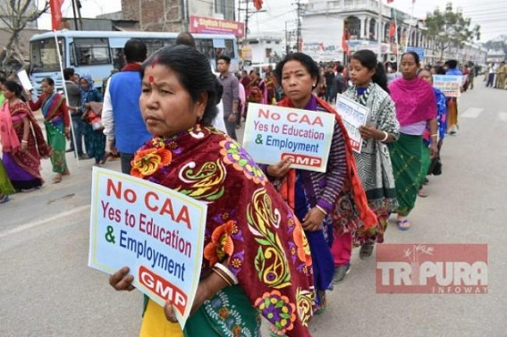 Gigantic Anti-CAA protest held in Tripura by GMP Gigantic Anti-CAA protest held in Tripura by GMP